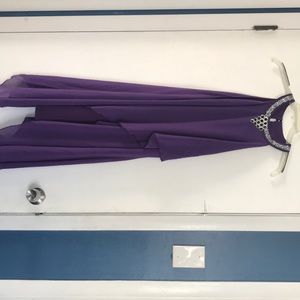Purple chiffon sleeveless dress.
